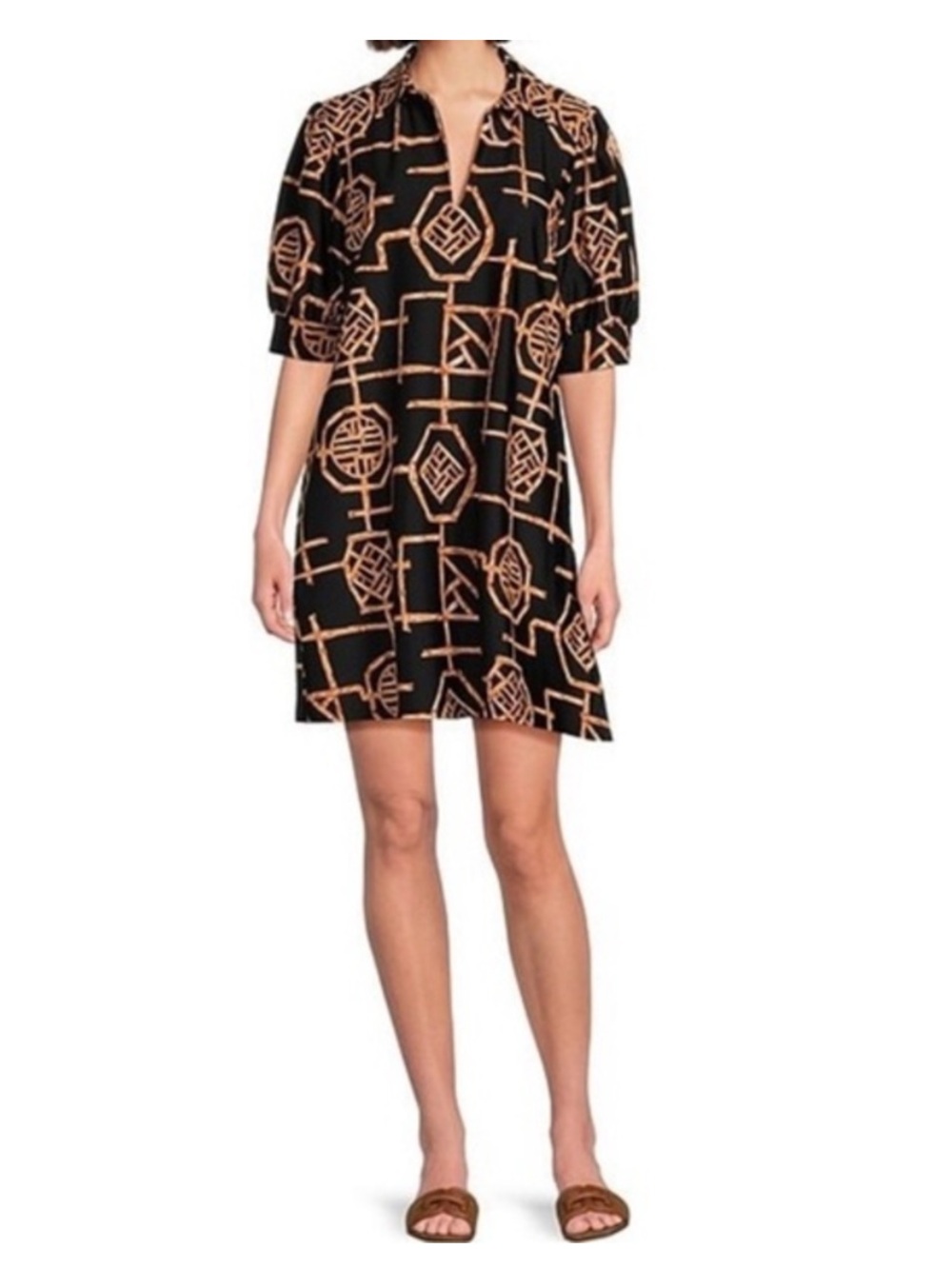 JUDE CONNALLY Bamboo lattice stretch sheath dress size M